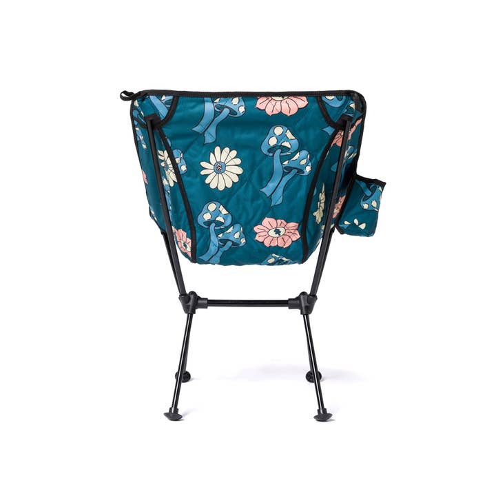 Dusty Teal Shrooms Quilted Packable Camp Chair for wholesale on Faire