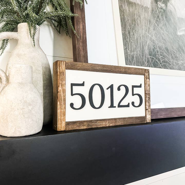 Dakota + Pine Design Co. - Wholesale Sign - Zip Code/Area Code or House Number Custom 3D Laser Wood Sign