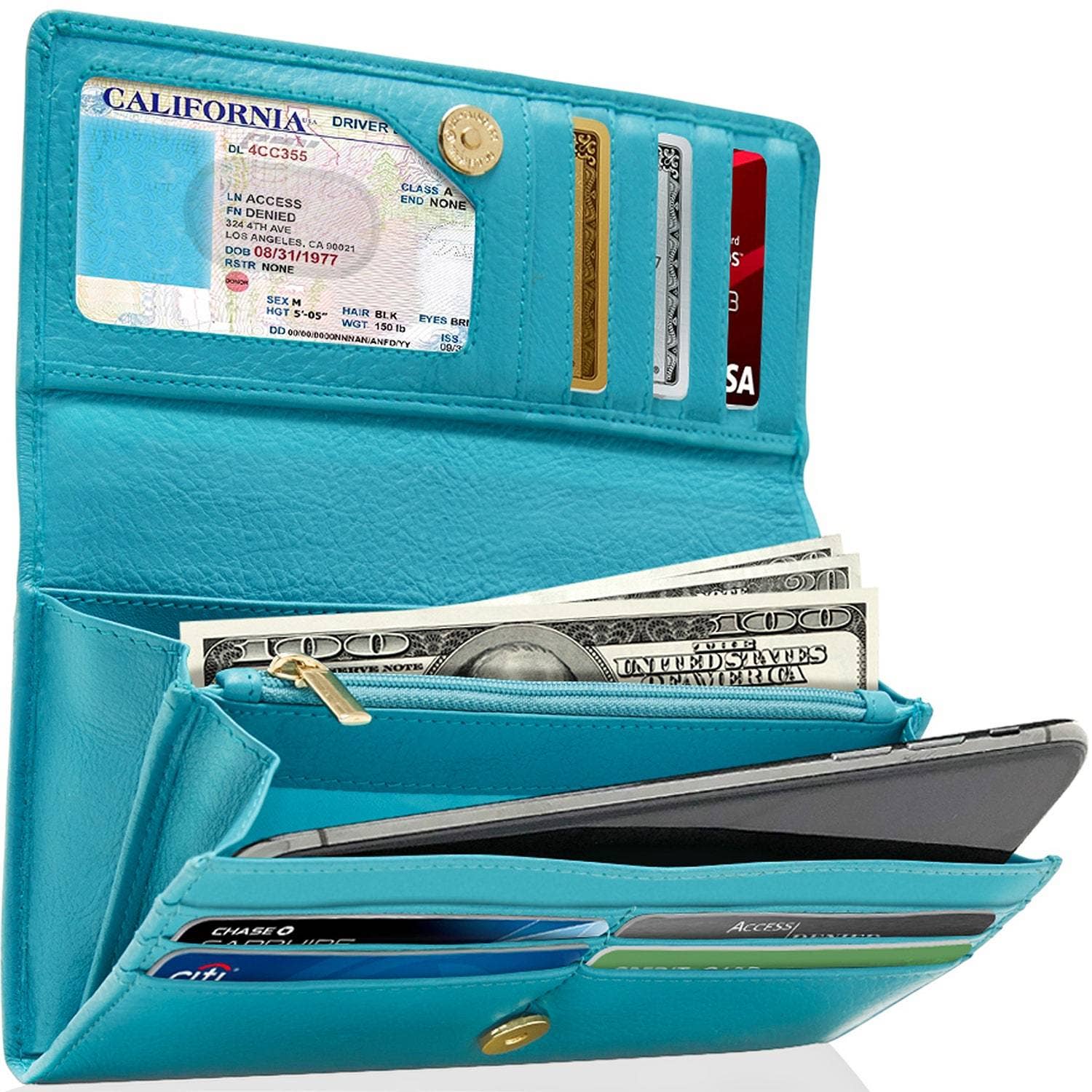 Access Denied Accessories - Wholesale Wallet - Women's - Accordion Clutch Wallet for Women Removable Checkbook Holder18
