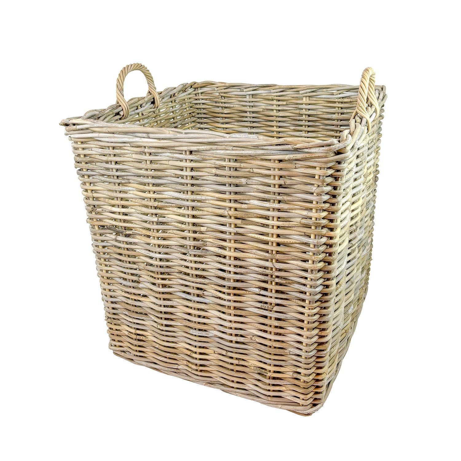 Grey Set of 2 Square Rattan Baskets for wholesale on Faire3
