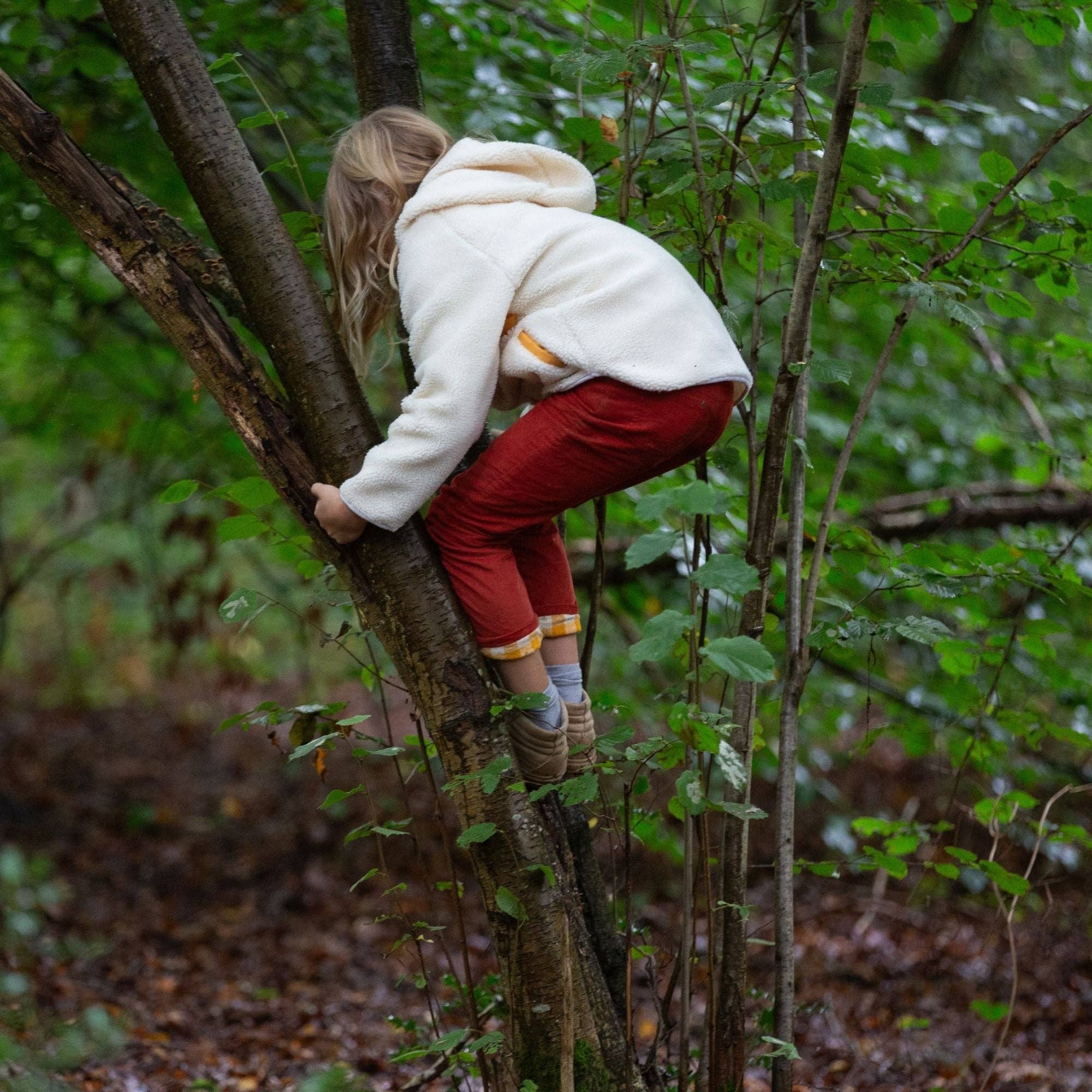 Cream Hooded Zip Up Recycled Fleece Jacket for wholesale on Faire7
