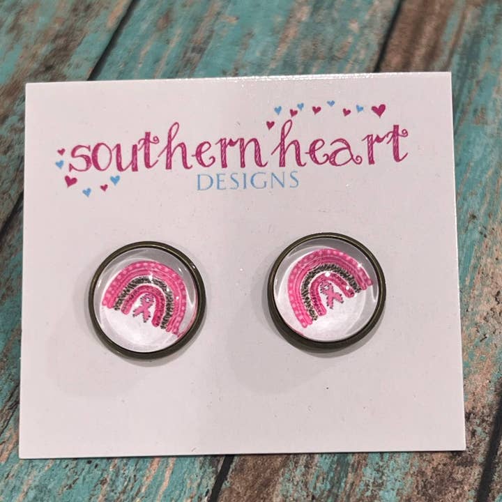 Breast Cancer Ribbon Earrings for wholesale by Southern Heart Designs