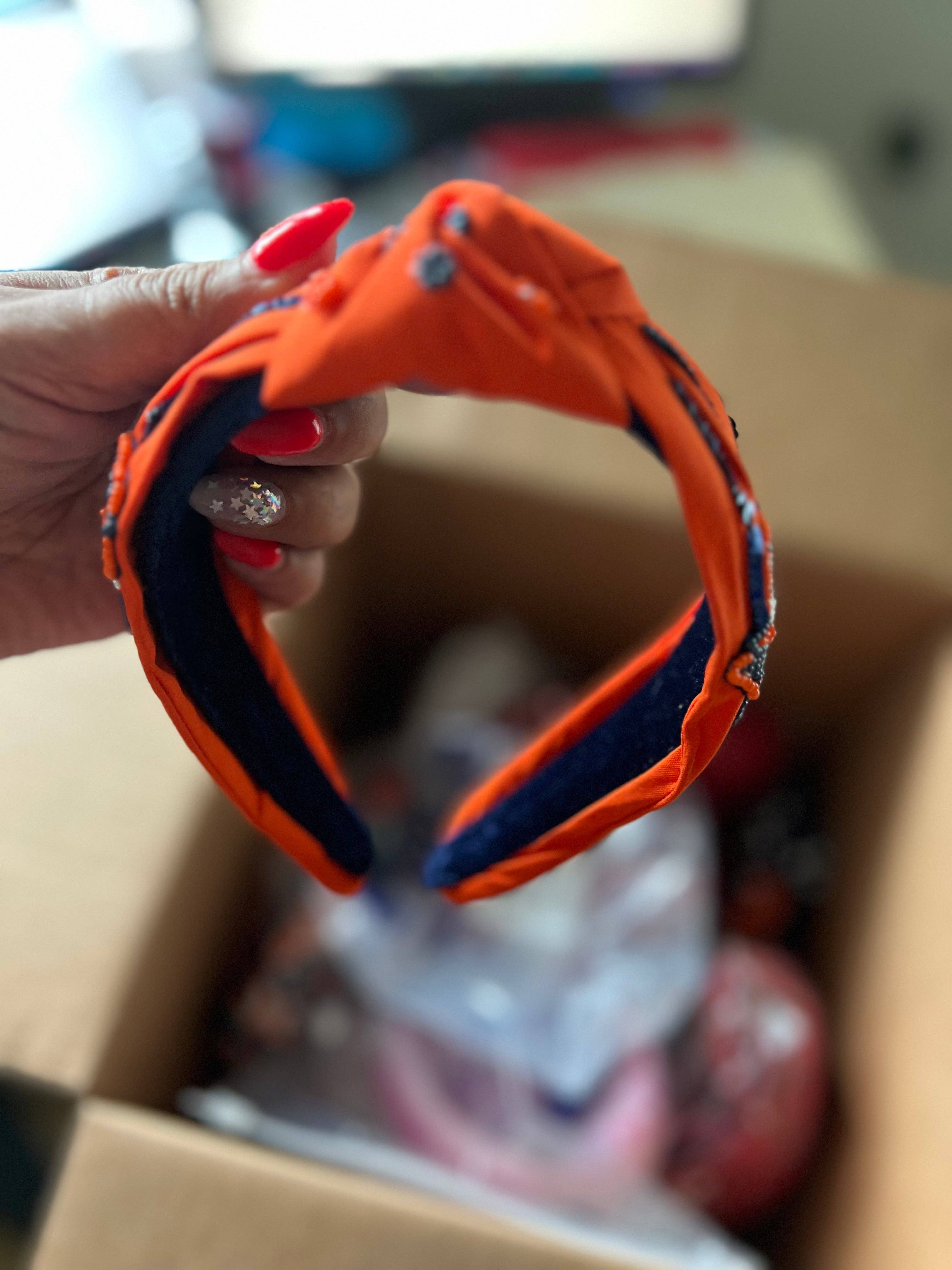 Wishful Heart Boutique, LLC - Wholesale Fashion Headband - Women's - Astros Orange Beaded Headband3