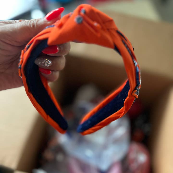 Wishful Heart Boutique, LLC - Wholesale Fashion Headband - Women's - Astros Orange Beaded Headband3