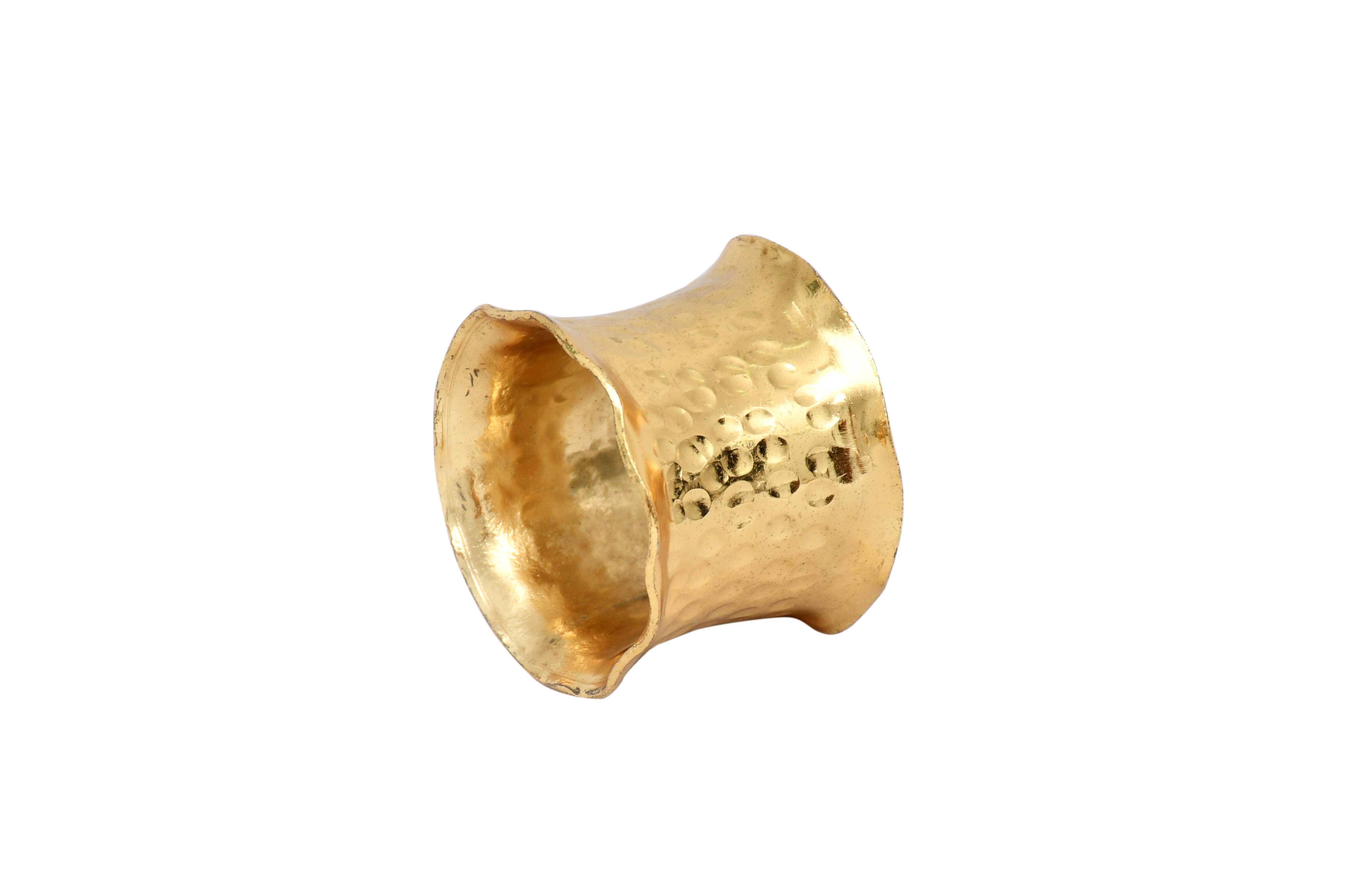 India Handicrafts Inc - Wholesale Decorative Tabletop Object - Gold Alum  Napkin Ring1