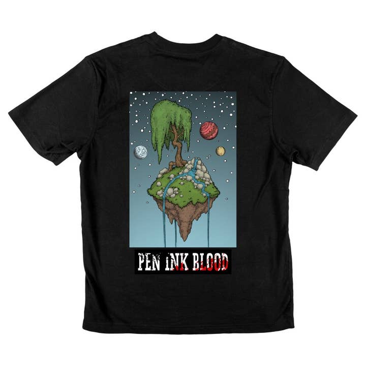 Camiseta Sauce Flotante de Tinta de Pluma y Sangre – El Surrealismo Cósmico se Encuentra con la Naturaleza para venta al por mayor de Time to Apparel Co.