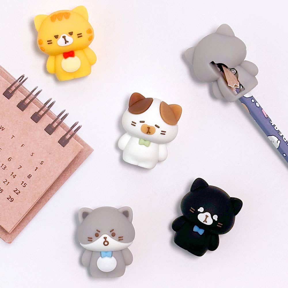 K-Wonderland - Wholesale Pencil Sharpener - Cat Figure 3D Silicon Pencil Sharpener 4