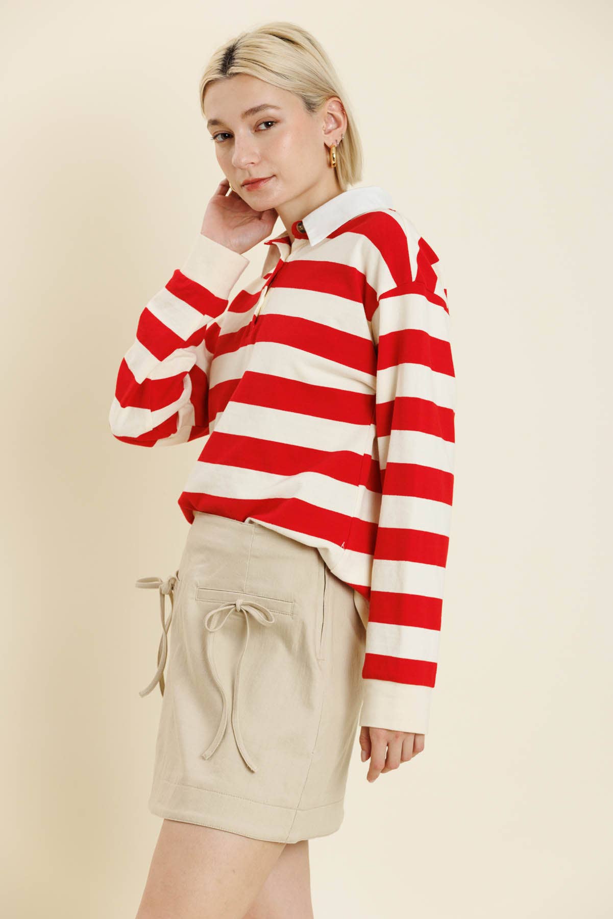 Aureum - Wholesale Blouse - Women's - AT2206 - STRIPED RUGBY SHIRT5