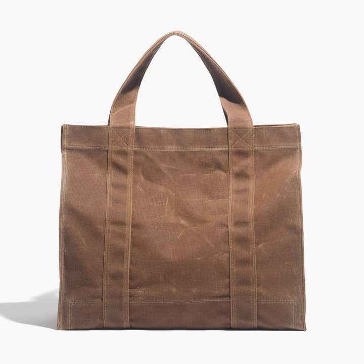 Waxed Canvas Tote | Brown and other Purchase Wholesale waxed cotton. Free Returns & Net 60 Terms on Faire trending on Faire.