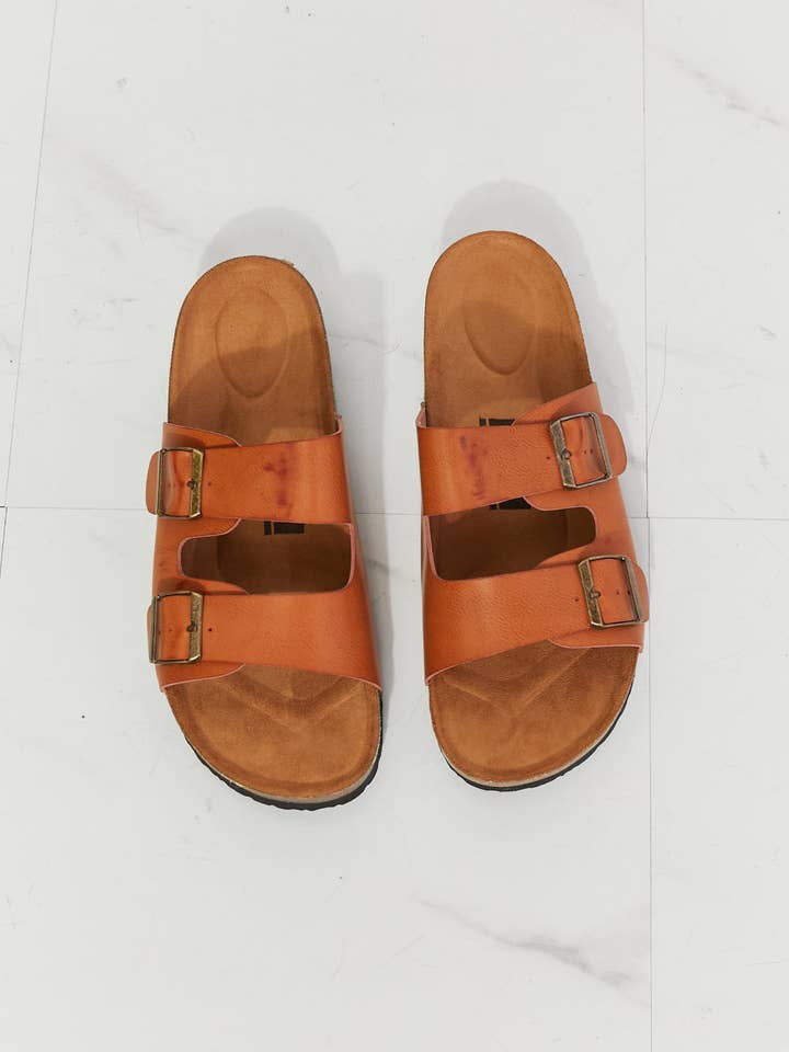 MMShoes Best Life Double-Banded Slide Sandal in Ochre for wholesale on Faire
