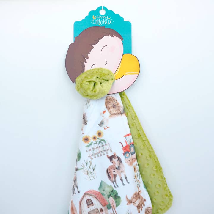 Honey Lemonade- Minky Baby Blankets and Gifts - Wholesale Security/Cuddle Blanket - Baby - Mini Minky - Farm Life1