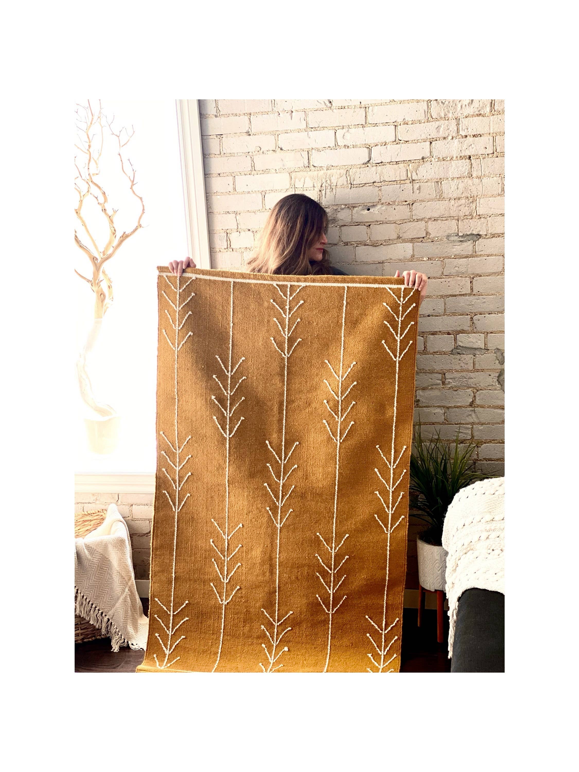 Cushy – Engroshandel Løst tæppe – Neutral Arrows Kilim Tæppe0