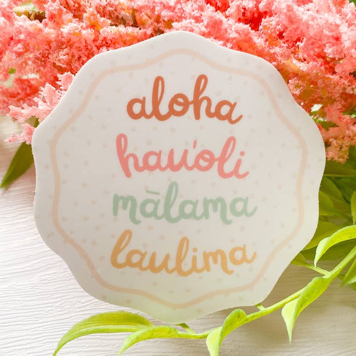 Hawaiian Values Sticker for wholesale by Design Jord