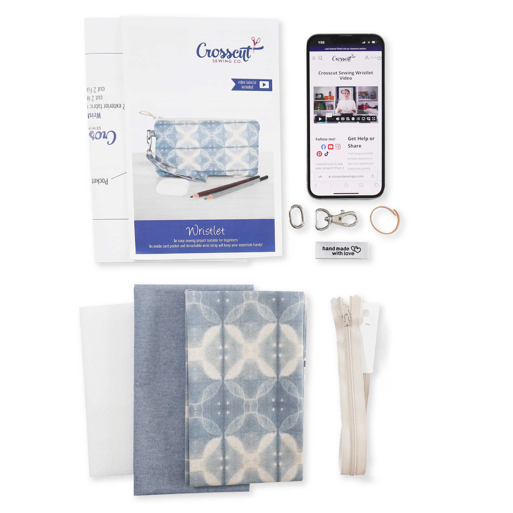 Crosscut Sewing Co. - Wholesale Craft Sewing Kit - Wristlet Sewing Kit - Adult Sewing Kit for Beginners31