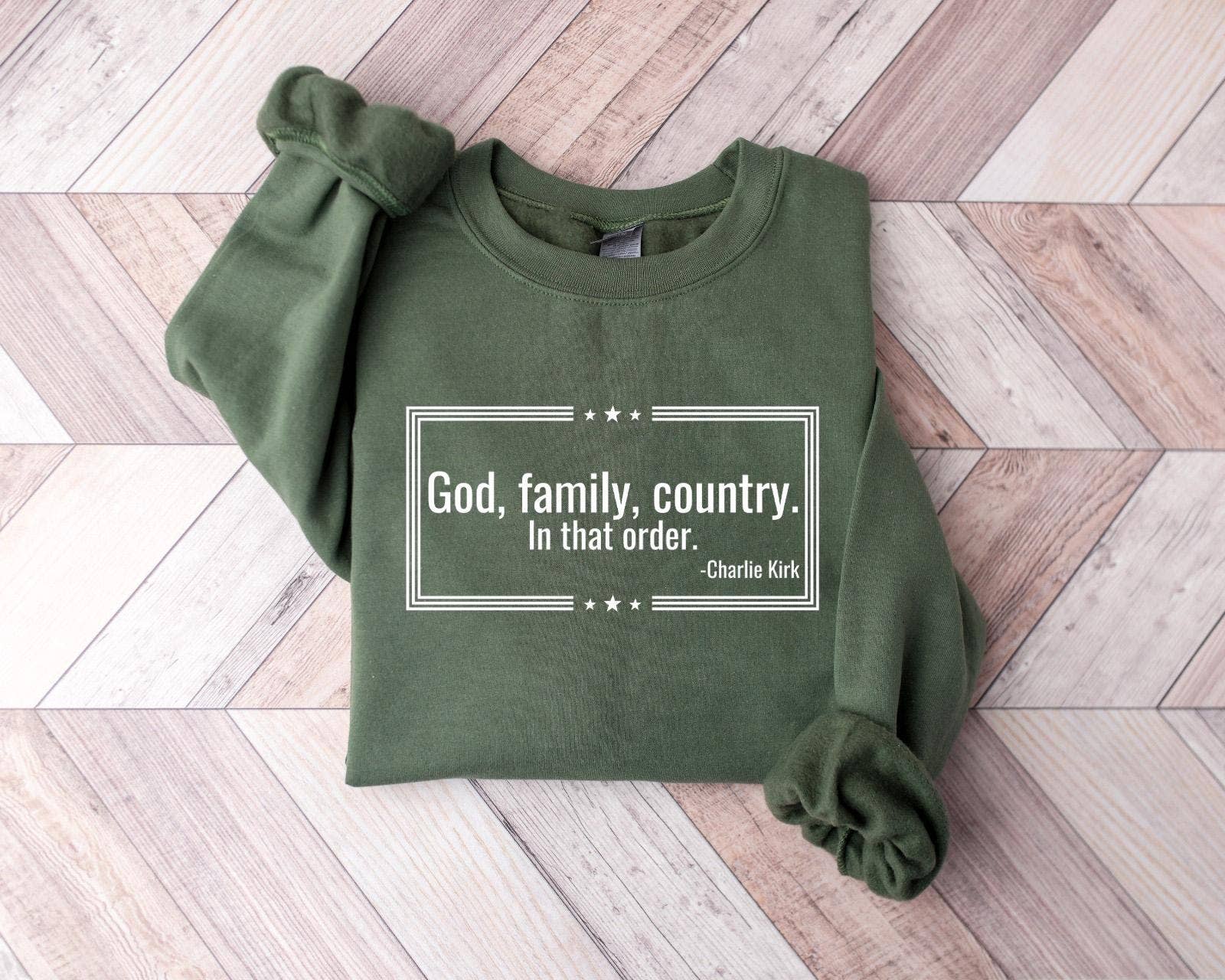 CVH DREAMY LTD - Wholesale T-Shirt (Graphic) - Women's - Charlie Kirk Tribute God Family Country Sweatshirt, C.K. Tee1
