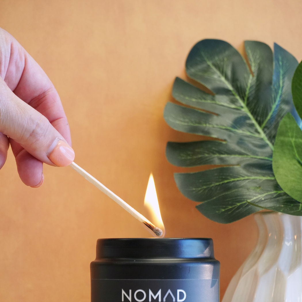 Nomad Wax Co. - Vente Bougie en bocal - Bougie de soja Citron + Lavender Noir, 9 oz, noir mat2