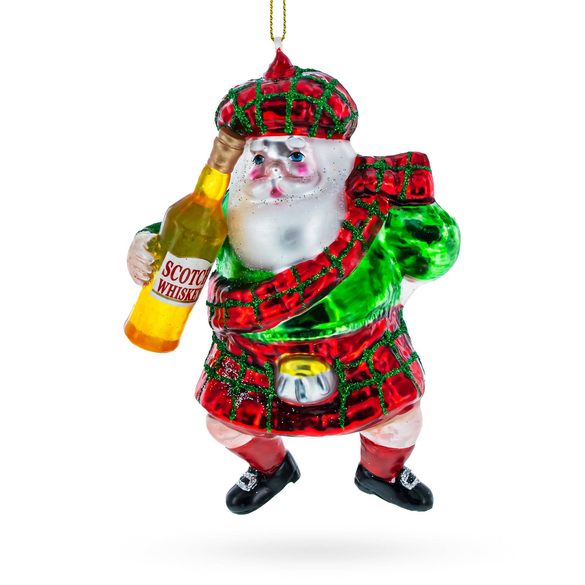 BestPysanky - Wholesale Ornament - Scottish Santa with Whiskey Glass Ornament0