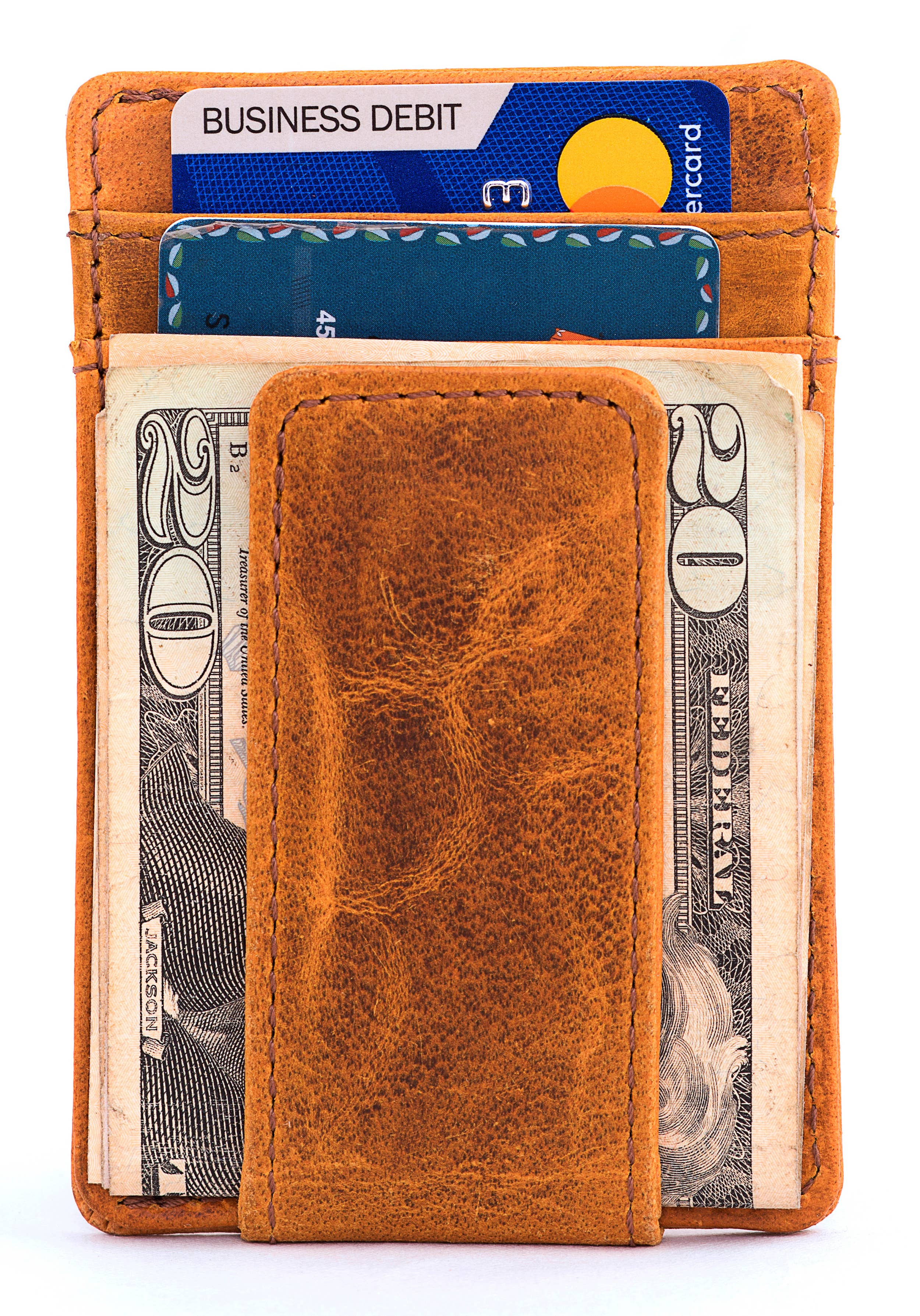 RAWHYD Leather Co. - Wholesale Wallet - Men's - Leather Money Clip Wallet (Reddish Brown)2