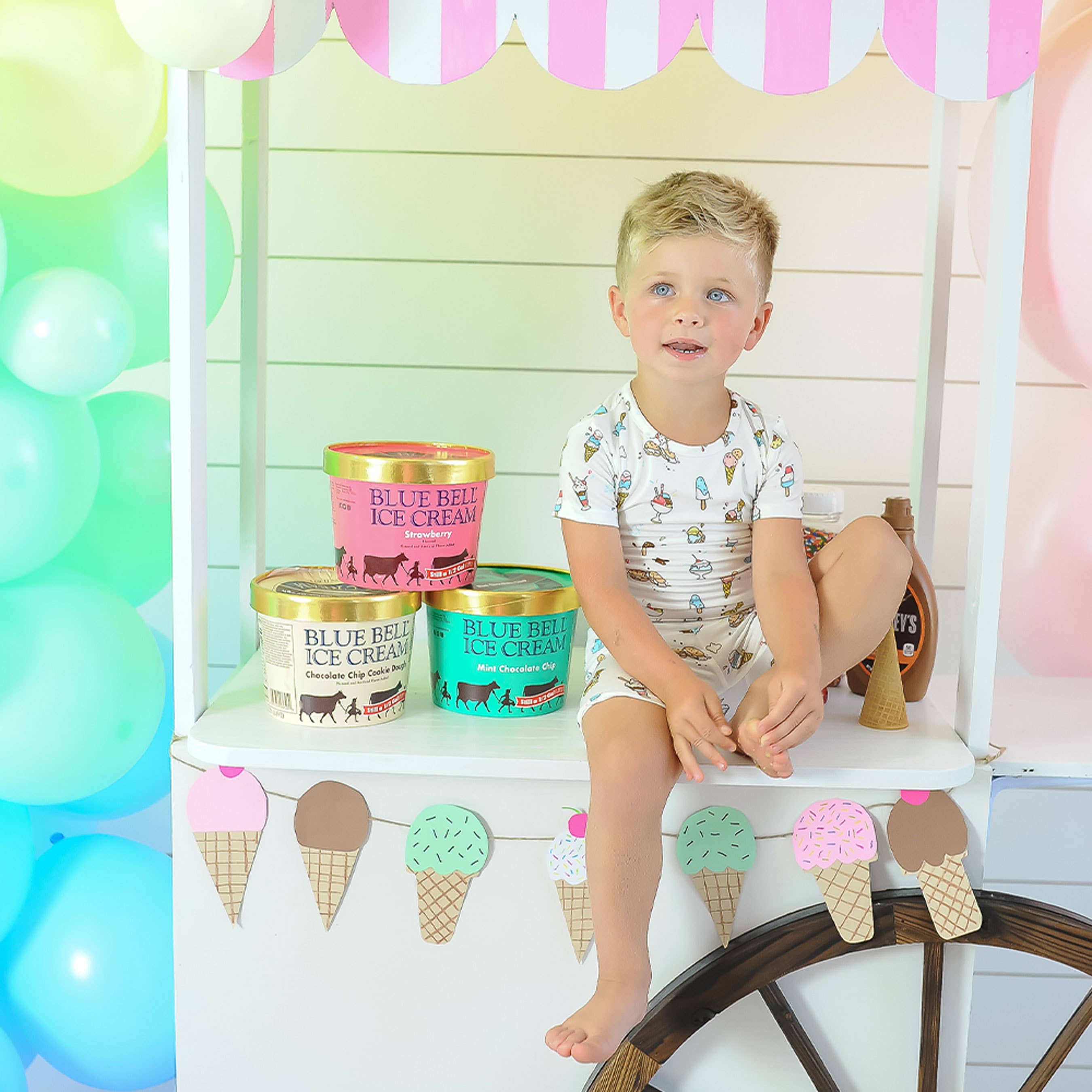 Bellabu Bear - Wholesale Sleepwear Set - Kids - Ice Cream Bamboo Kids Short Set6