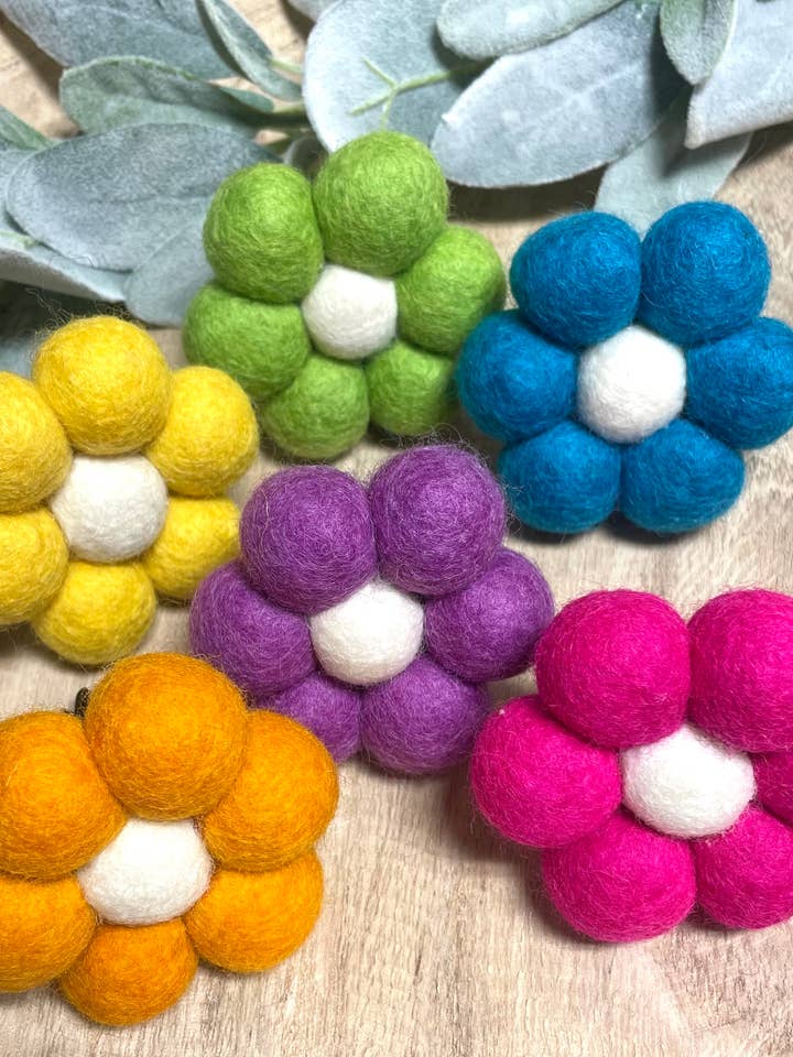 Wool Flower Car Freshener for wholesale by Stacy Lea Co