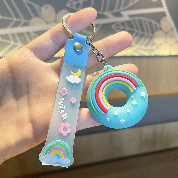 FurDecoration – wholesale Nyckelringar - Dam – Härlig PVC Donut nyckelring hänge
