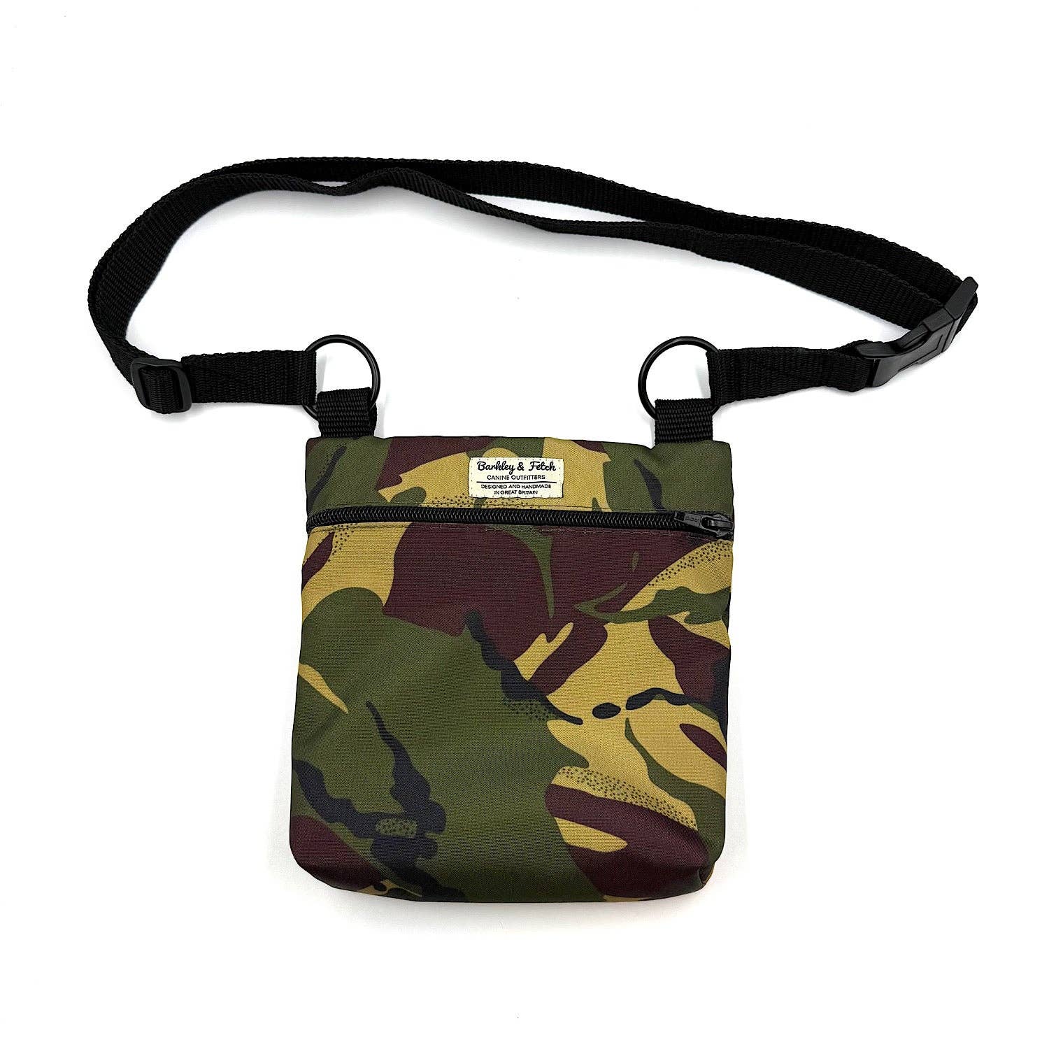 Barkley and Fetch – wholesale Pet treat bag – Dog – Khaki Camo Print Dog Walk and Treat Bag1