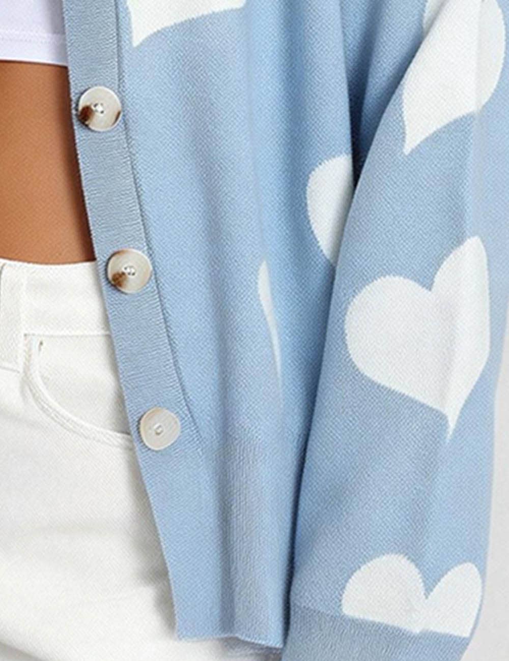 Sweetkama – Cardigan - Mulher por atacado – Cardigan feminino com coração e botões, gola redonda, modelo 23687