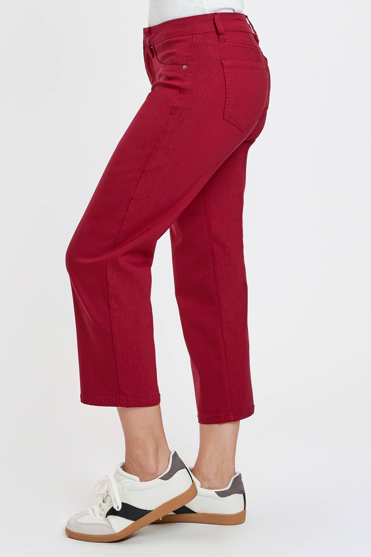Red Hyperstretch  Cropped Wide Leg Flood Pants-Red-WF122631 for wholesale on Faire4