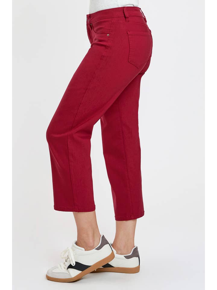 Red Hyperstretch Cropped Wide Leg Flood Pants-Red-WF122631 for wholesale on Faire4