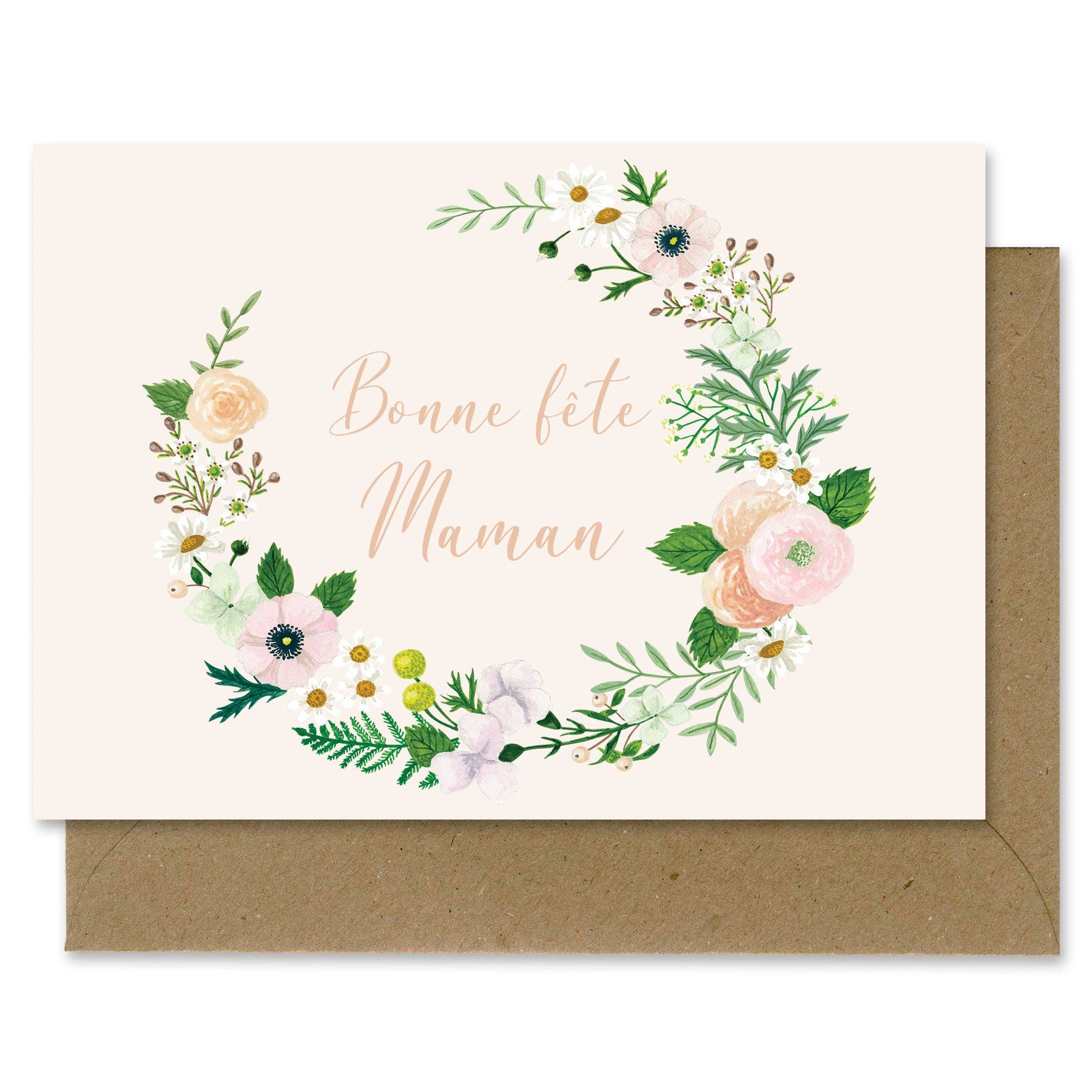 MÉLANIE VOITURIEZ - Wholesale Moederdagkaartje - Wenskaart Vrolijke Moederdag met Bloemenkrans1