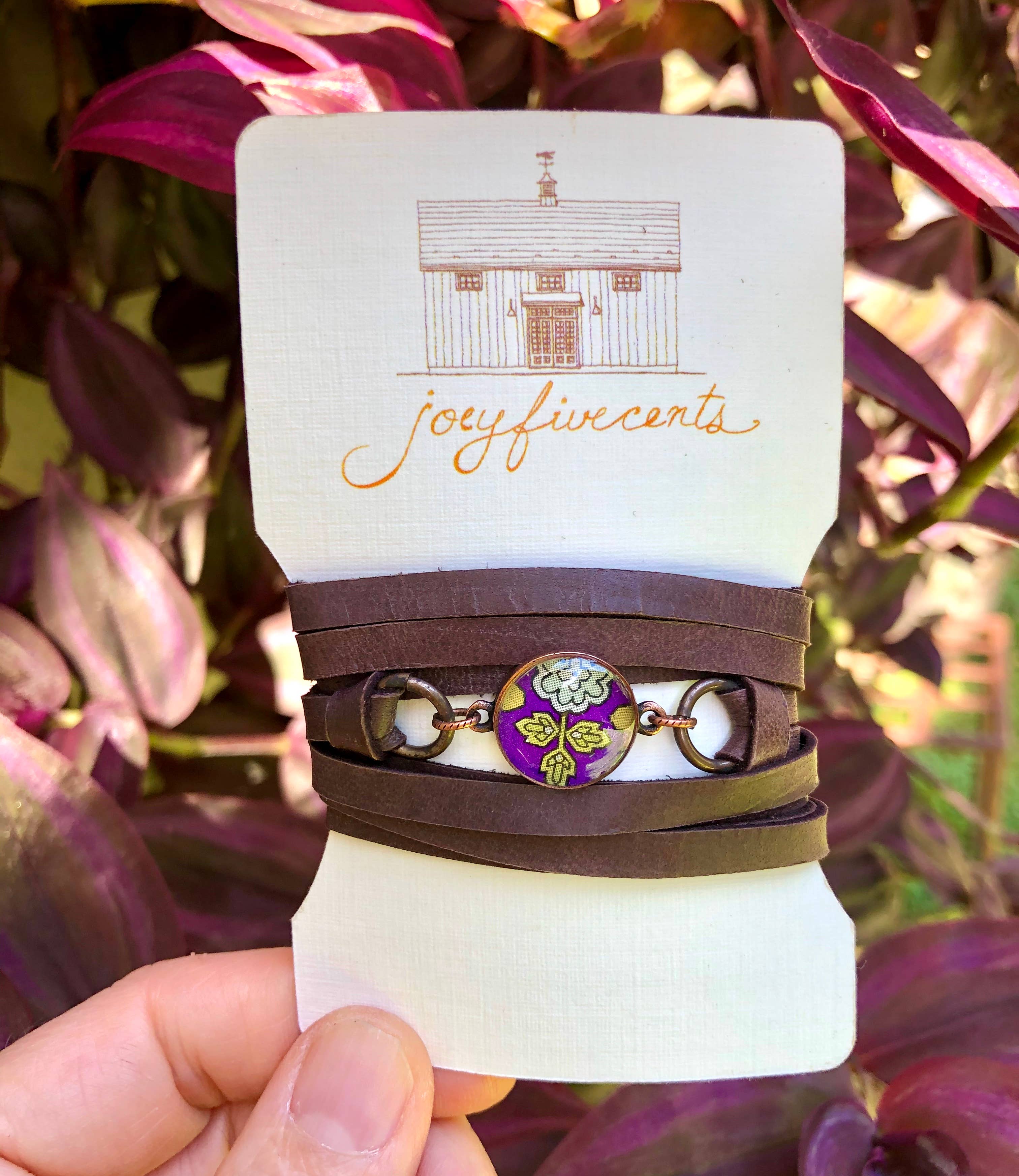 joeyfivecents - Wholesale Woven/Braided Bracelet - Leather Wrap Bracelet- color botanicals, gardening, choker1