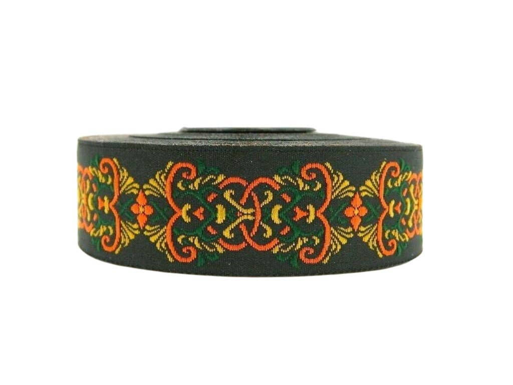 Grandbazaar24 - Vente Matériels de bricolage - Ruban jacquard avec motif baroque/ornemental – 25 mm0