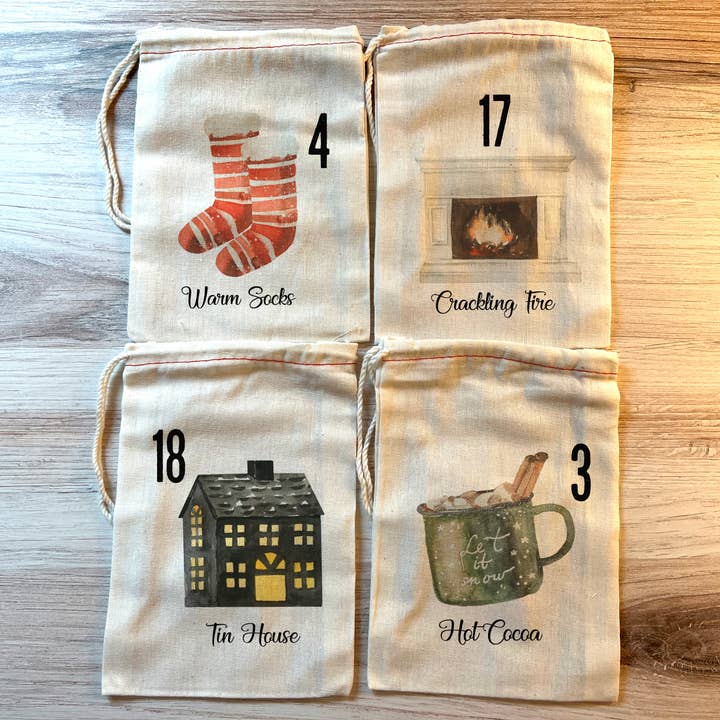 Kport Gift Company - Wholesale Advent Calendar - Cozy Advent Calendar Christmas Bags