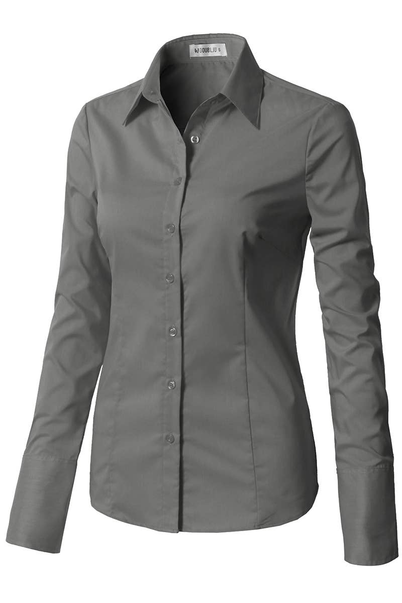 NINEXIS - Vente Chemise à col boutonné – femme - CWTDSL028_Chemises à col boutonné à manches longues24