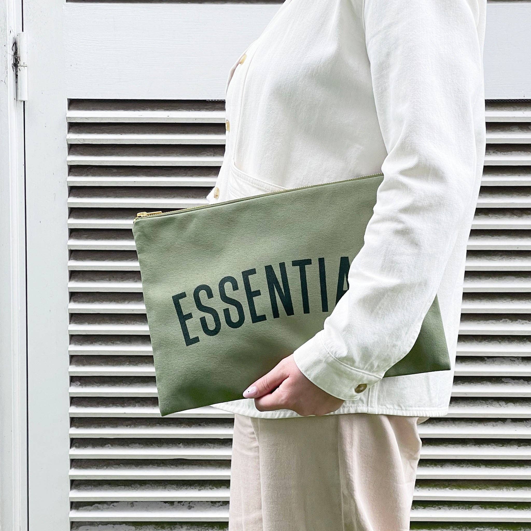 Alphabet Bags - Wholesale Pouch - Women's - Essentials - Olive Green Extra Large Pouch1