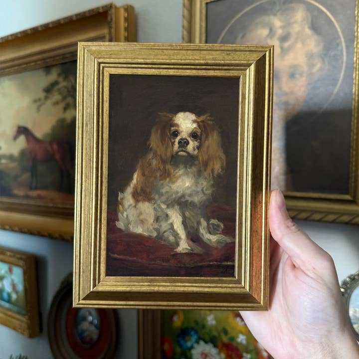 Vintage Style Cocker Spaniel Dog Art Print Framed for wholesale by Thrift Antiques