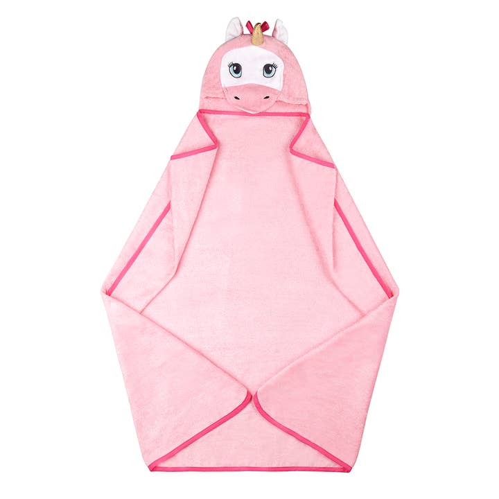 Kloud Bambu | Bamboo Towels & Blankets - Vendita all'ingrosso Asciugamano con cappuccio - Bambini e neonati - Bamboo Baby - Asciugamano con cappuccio, motivo unicorno rosa