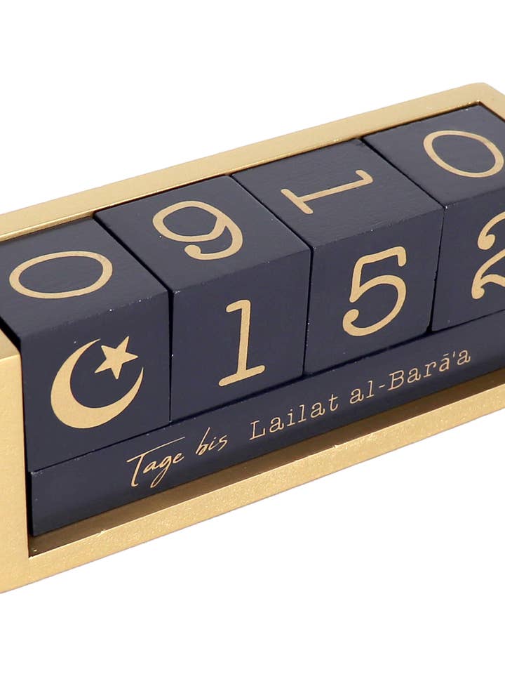 Muslimsk nedräkningskalender i trä, bordsalmanacka, dagräknare för wholesale av Close Up GmbH