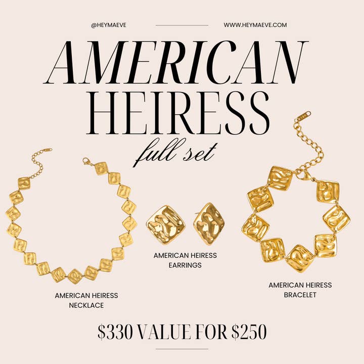 Set American Heiress per la vendita all'ingrosso da parte di HEYMAEVE