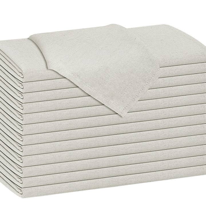 Ruvanti - Wholesale Dinner & Cloth Napkin - Box of 288 Cloth Napkins Set, 18x18 Inch, Chambray Fabric8