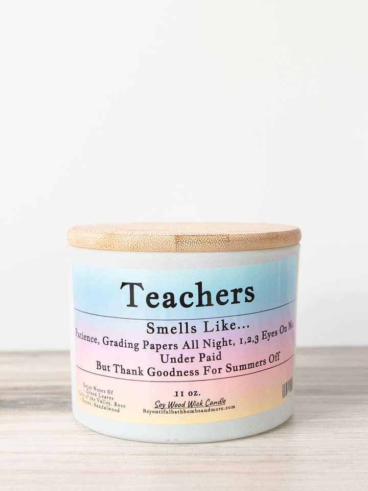 Teachers Conversation Wood Wick Candle for wholesale by BeYOUtiful Bath* Body * Burn