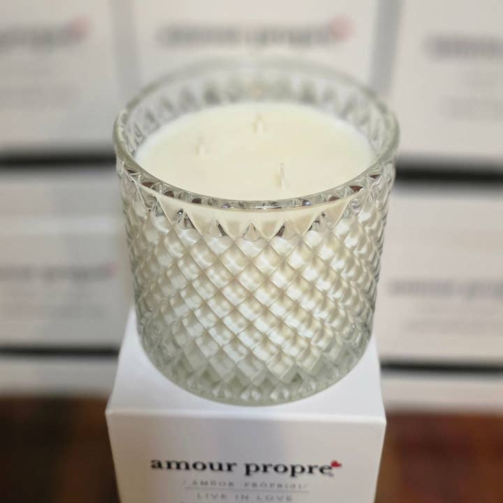 Candela di lusso in soia colata a mano Natale a Parigi per la vendita all'ingrosso da parte di Amour Propre