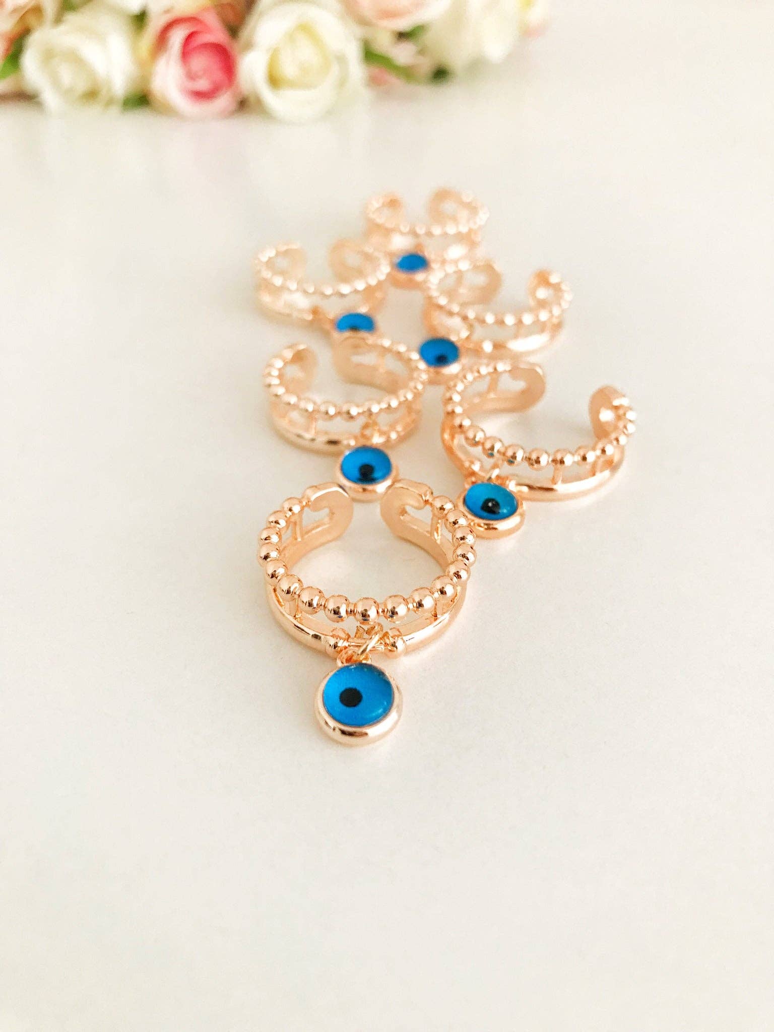 Evileyefavor - Wholesale Cocktail/Statement Ring - Greek Evil Eye Charm Ring6