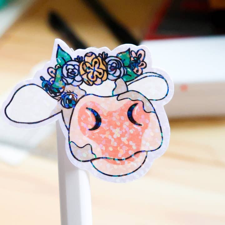 Cottage Core Cow Sticker for wholesale by Hello Sourdough