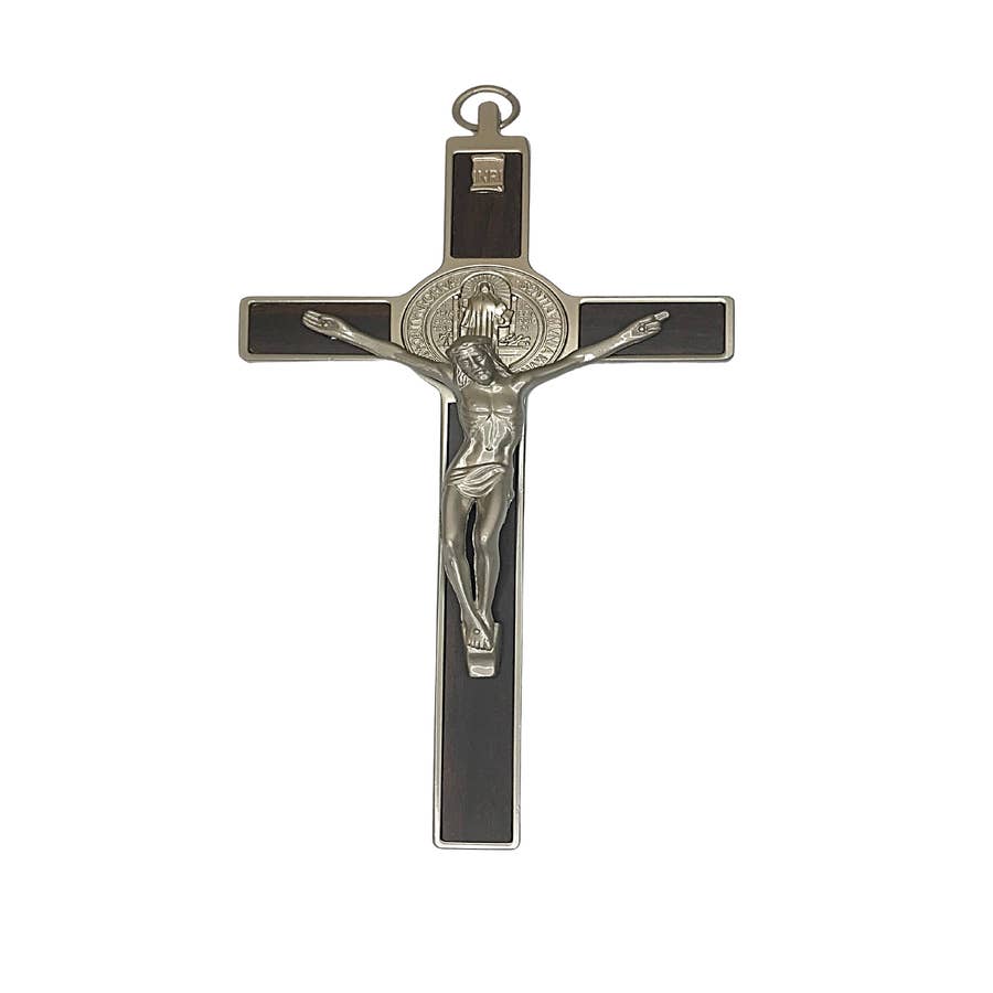 Medium Catholic White Pearlized Crucifix, 7, for Home, Office, Over Door