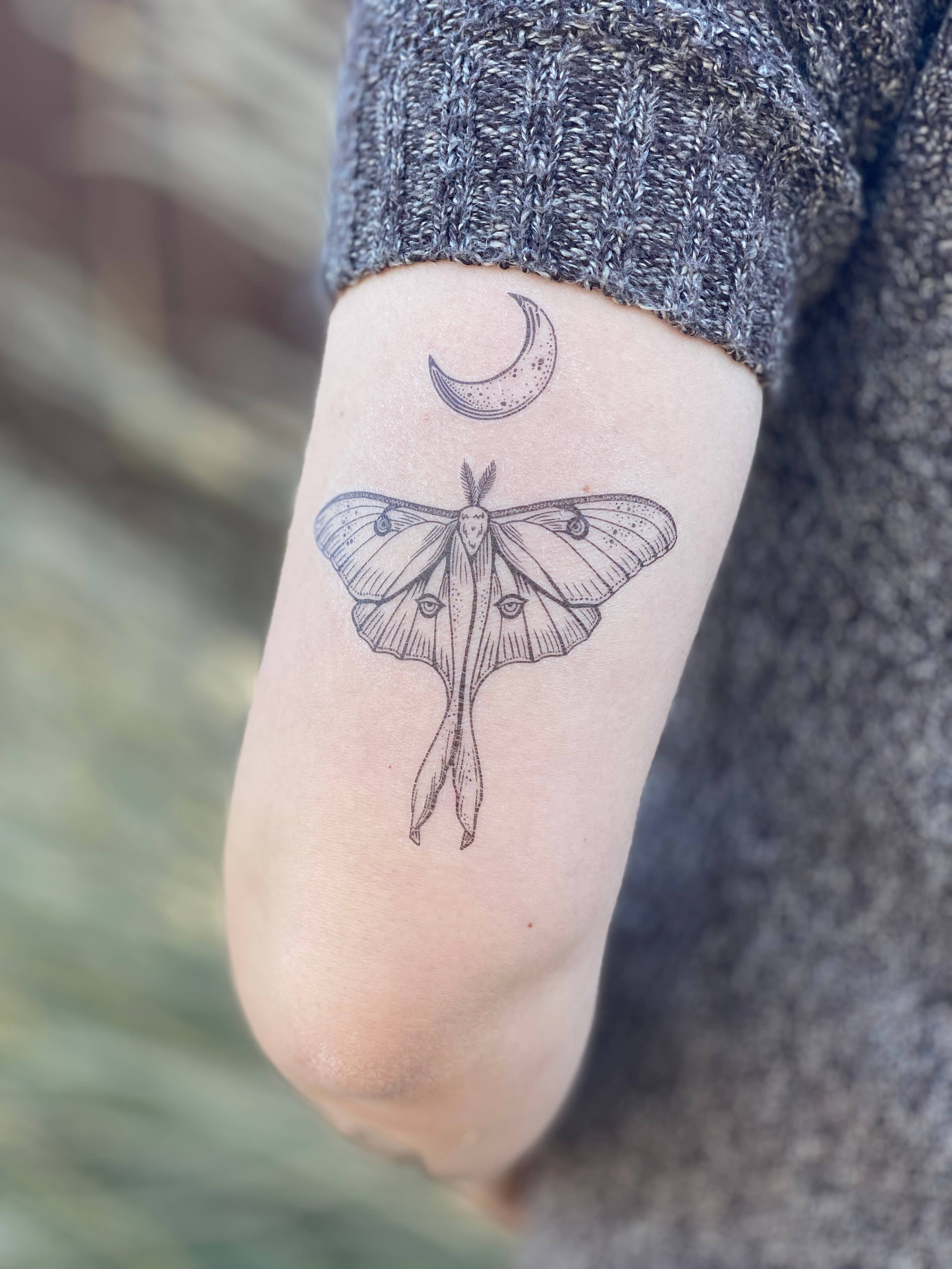 NatureTats - Wholesale Temporary Tattoo - Luna Moth Temporary Tattoo7