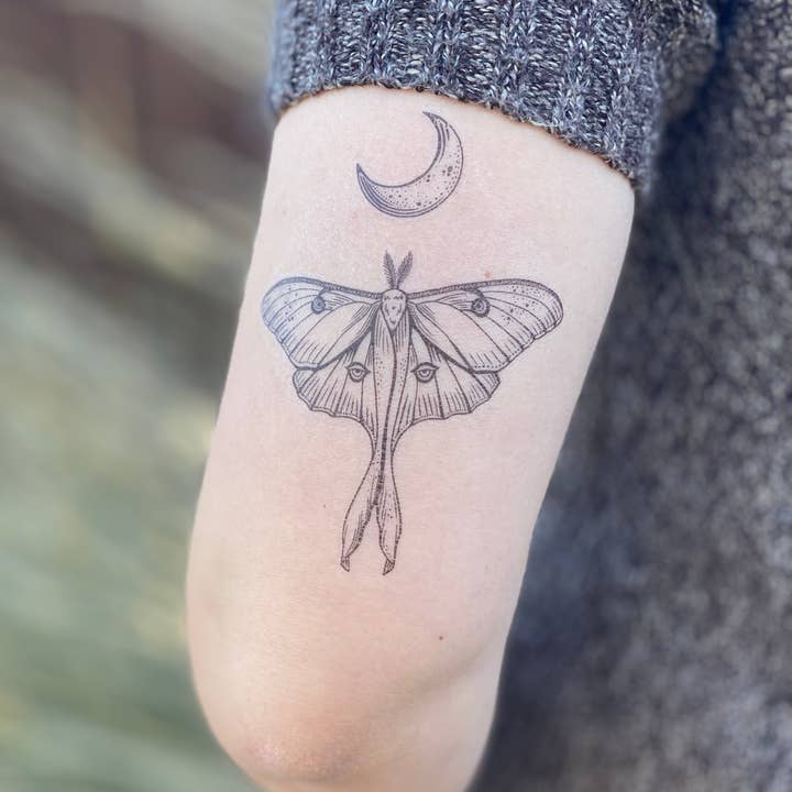 NatureTats - Wholesale Temporary Tattoo - Luna Moth Temporary Tattoo7