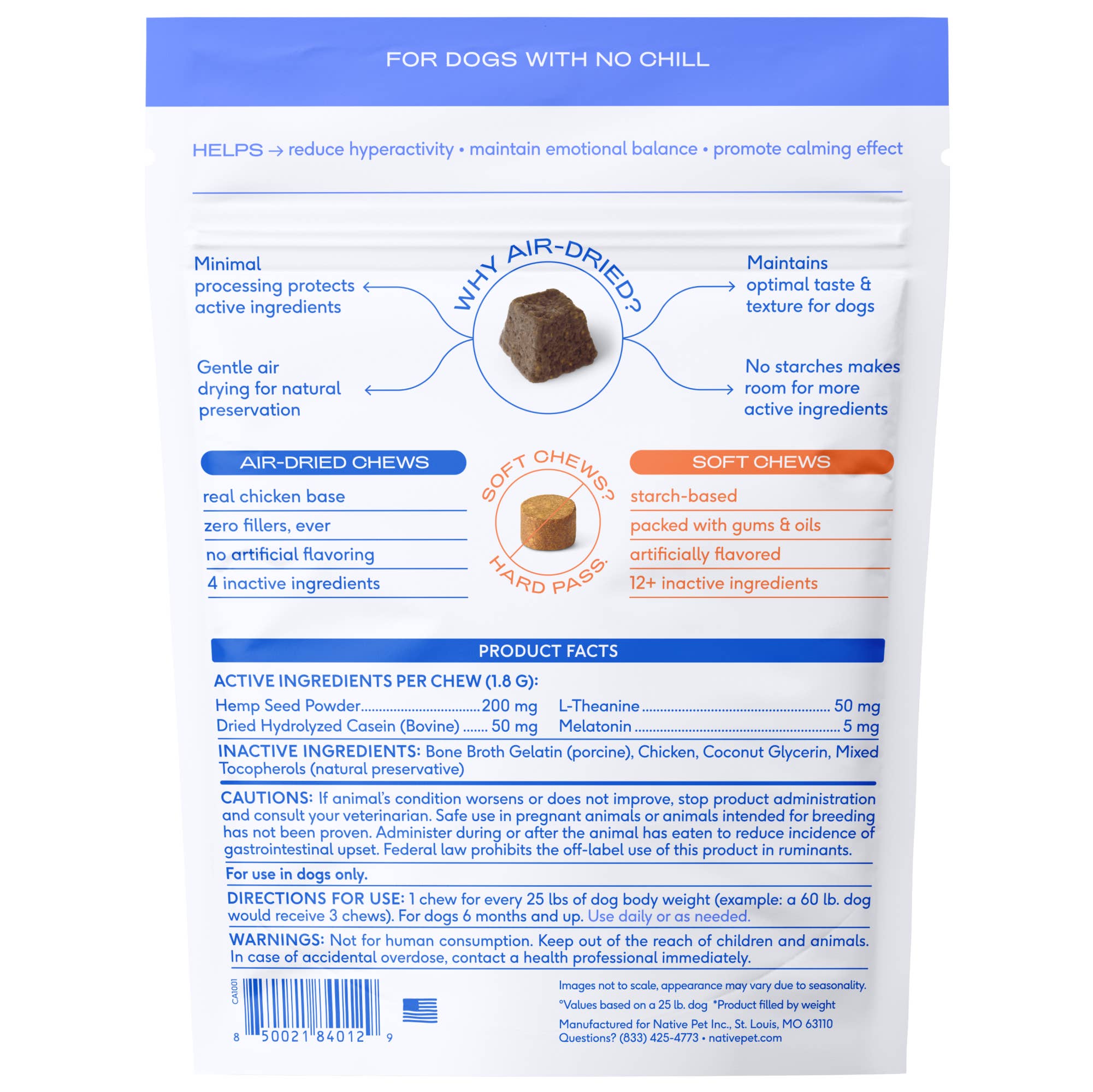 Native Pet - Wholesale Pet Supplement - Dog - Calm Chews Anxiety & Calming Supplement for Dogs8