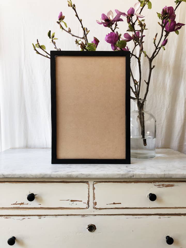 Reclaimed Wood Picture Frame 13x19 Black Soot Frame for wholesale by Alibi Interiors