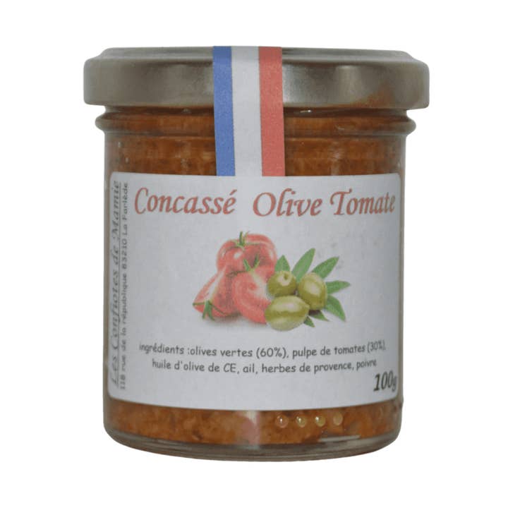 Crushed Green Olive Tomato for wholesale by Les confiotes de mamie